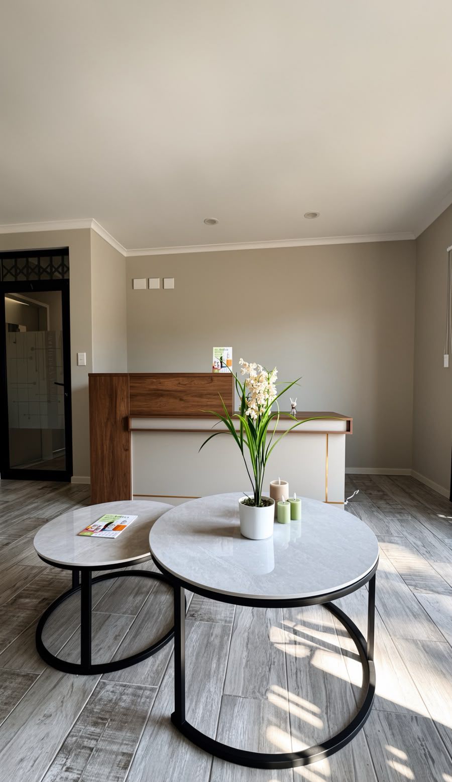 Reception desk close